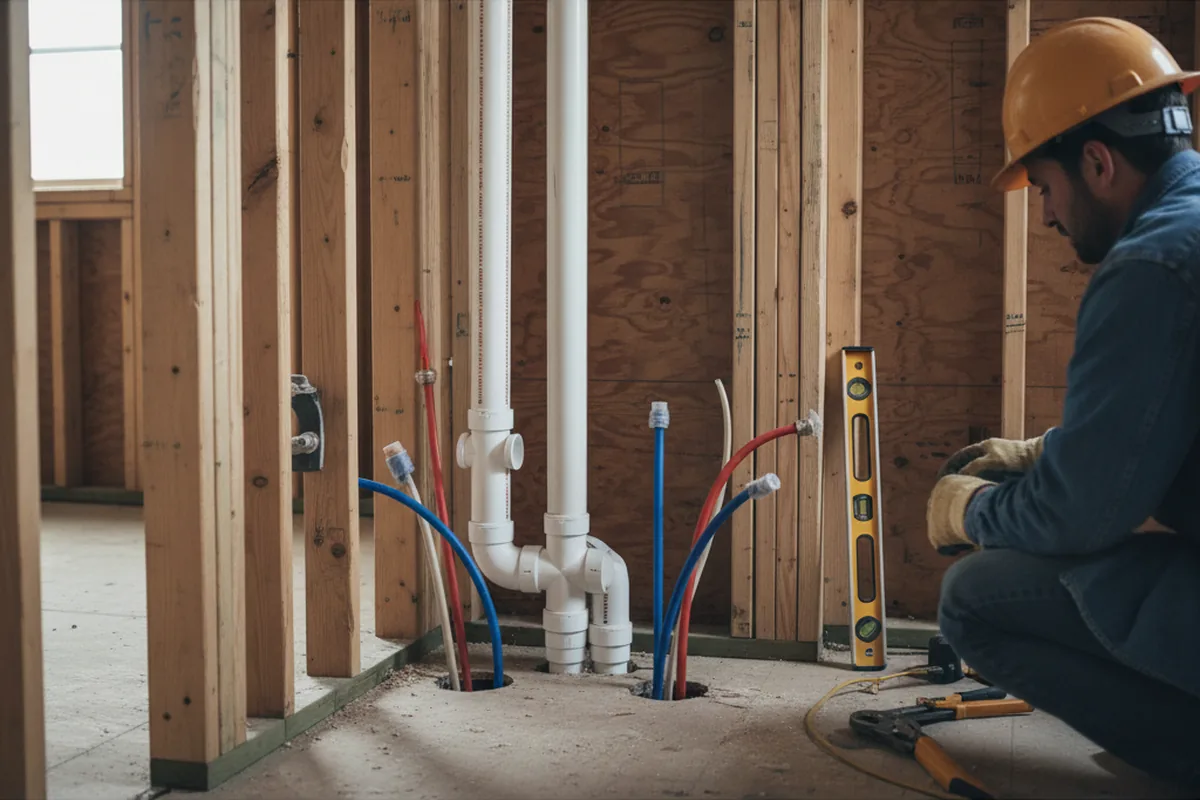 Drain and supply rough-in during Drain Cleaning in Junction City